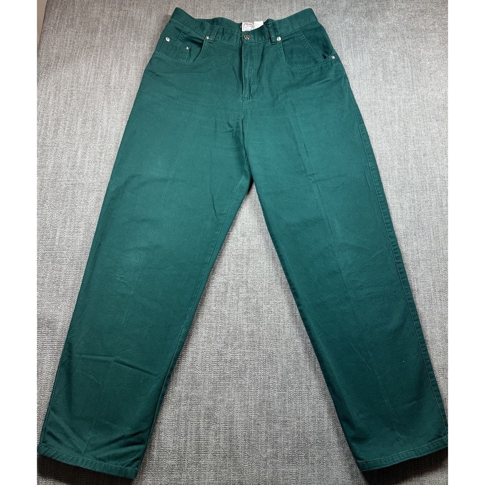 Vintage Palmettos Women's Green Jeans Size 9 High Rise Button‎ Fly Straight Leg